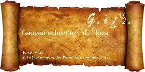 Gaunersdorfer Ákos névjegykártya